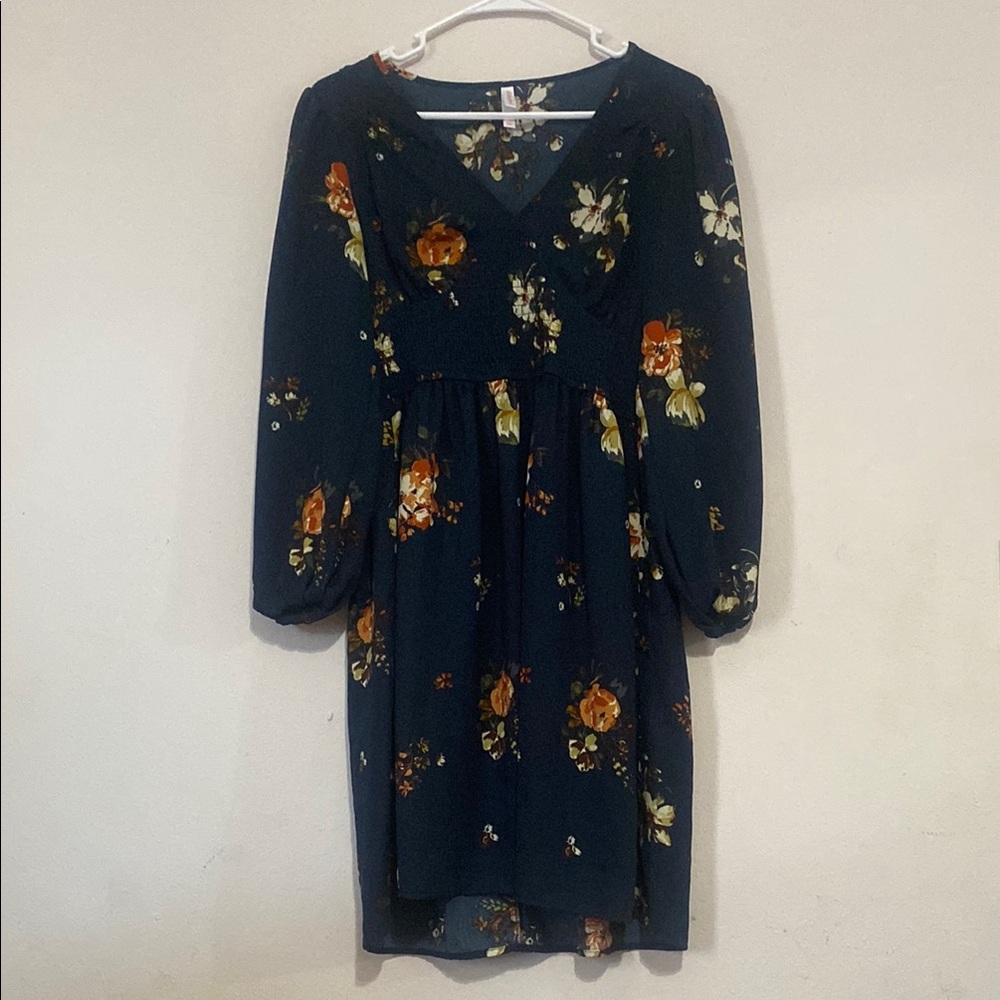 Floral dark blue Dress Size M
